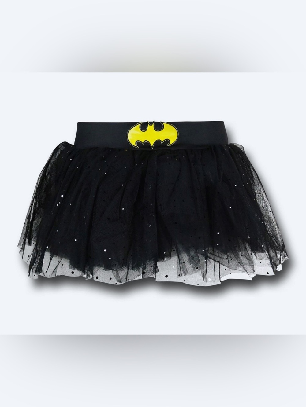 Rubie's Black Tulle Tutu Skirt with Yellow Bat Emblem